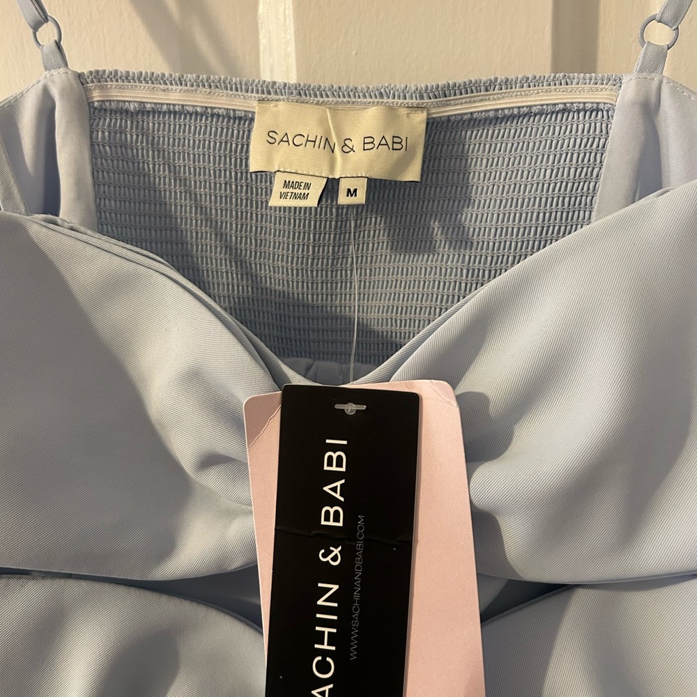 Sachin + Babi Light Blue Dress with Bow Details - Picture 3 of 5